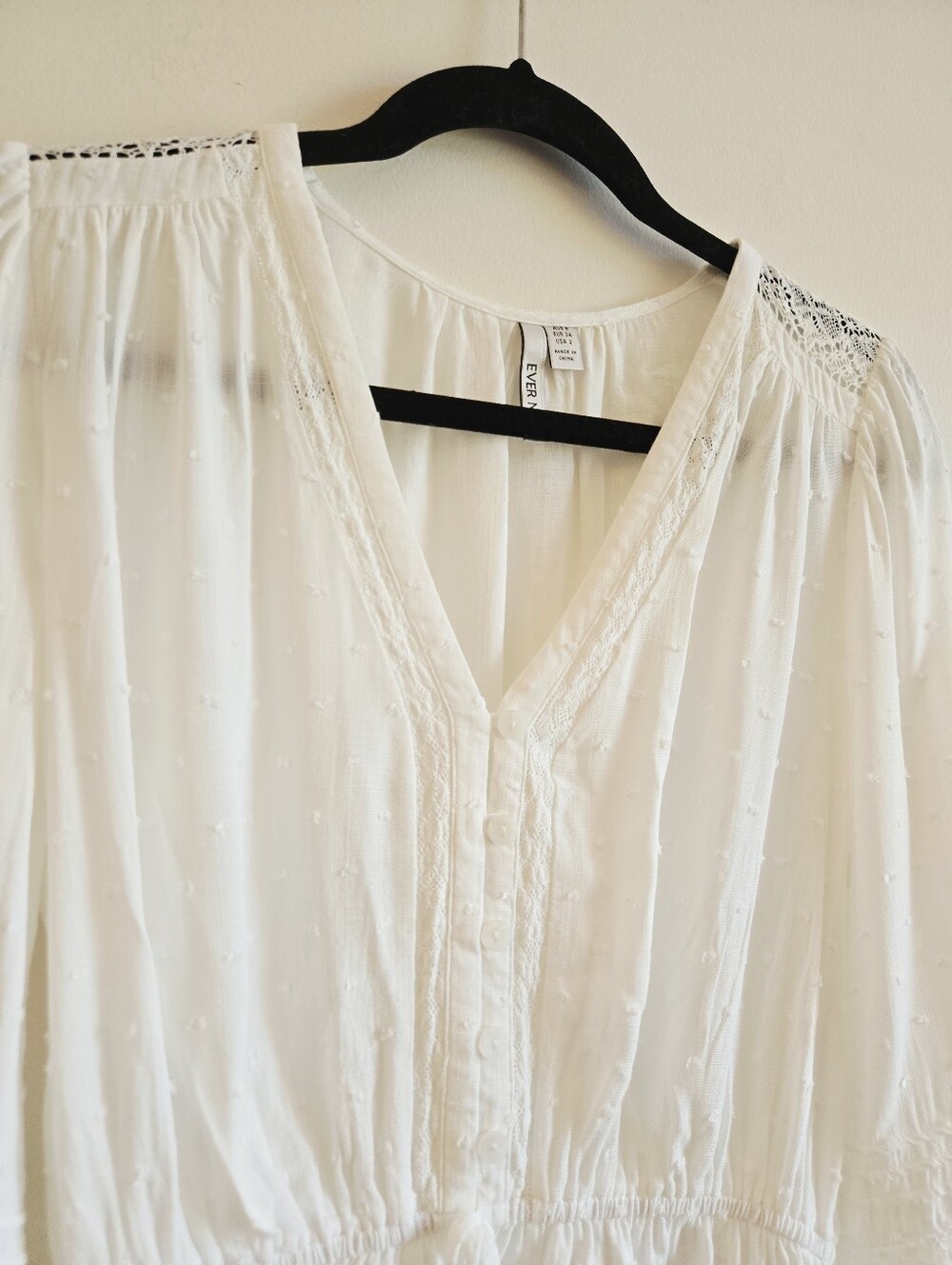 EVER NEW I US 2 Tasha Trim Sploced Dobby Blouse I cream - Picture 5 of 9